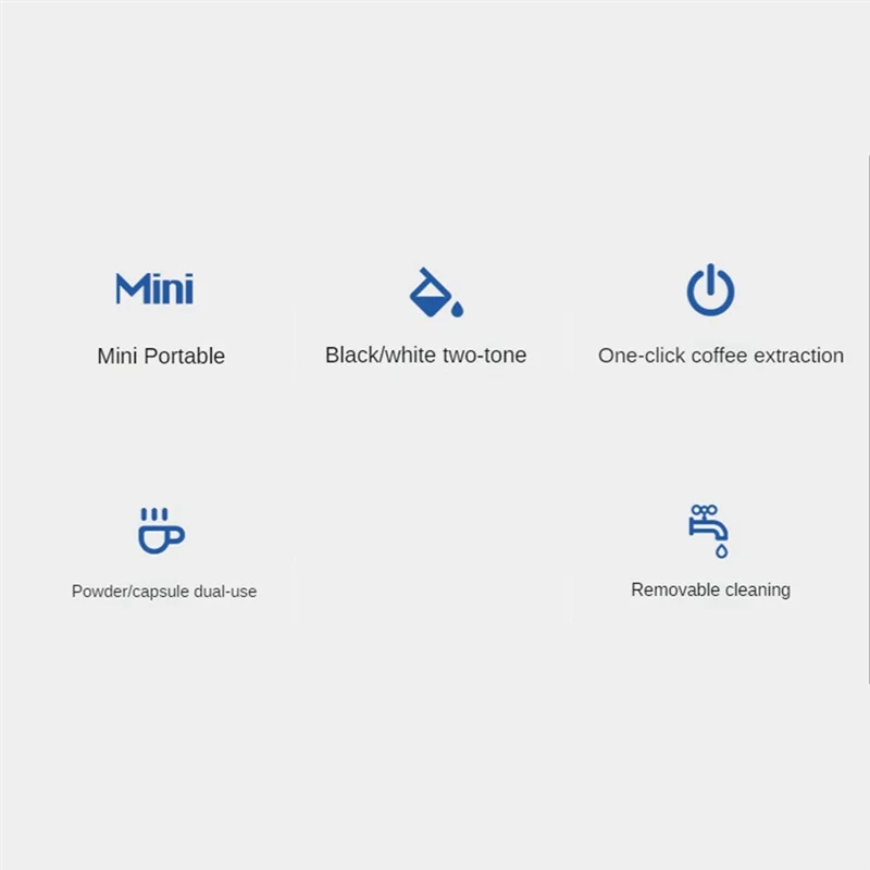 A02V-Electronic Coffee Maker Rechargeable Espresso Machine Portable Car Coffee Make Ground Coffee & Espresso Travel Camping