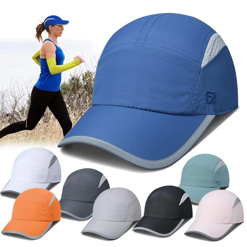 【GADIEMKENSD】Unstructured Hats Reflective Brim UPF 50+ Outdoor Runing Caps for Women Sports Cap