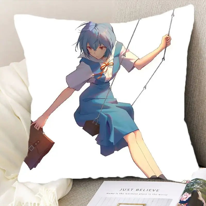القرن الجديد إيفانجيليون أيانامي ري 2D الرسوم المتحركة الطرفية وسادة أريكة للرجال والنساء غرفة نوم الكرتون لطيف وسادة الديكور #6