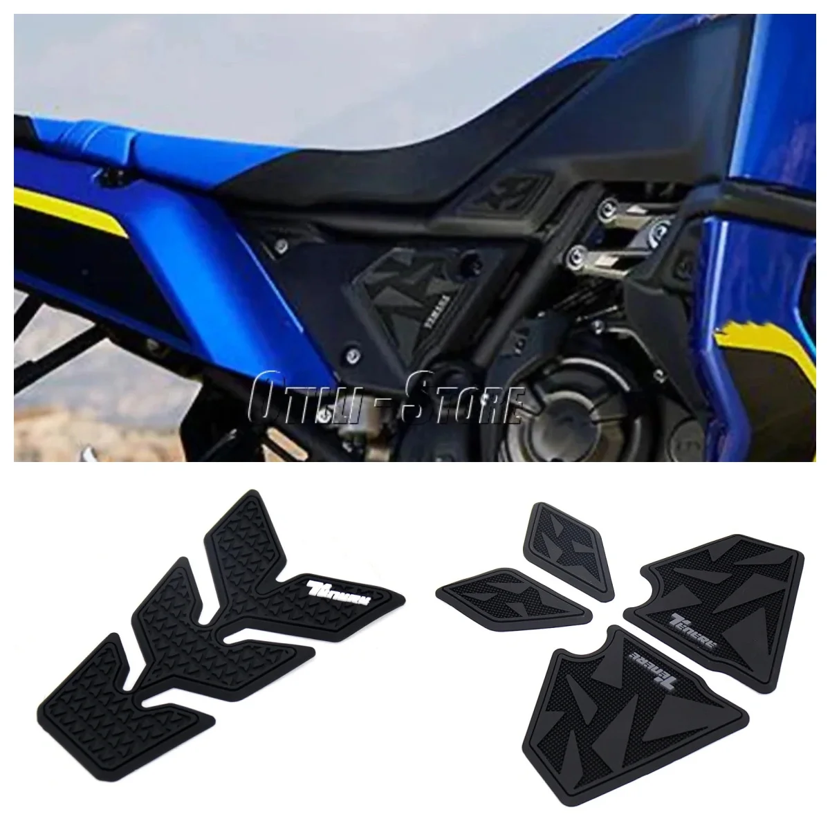 

Для YAMAHA Tenere 700 TEBERE 700 World Raid мотоциклетные резиновые наклейки на топливный бак, нескользящие накладки на бак, защитная наклейка 2022-2024