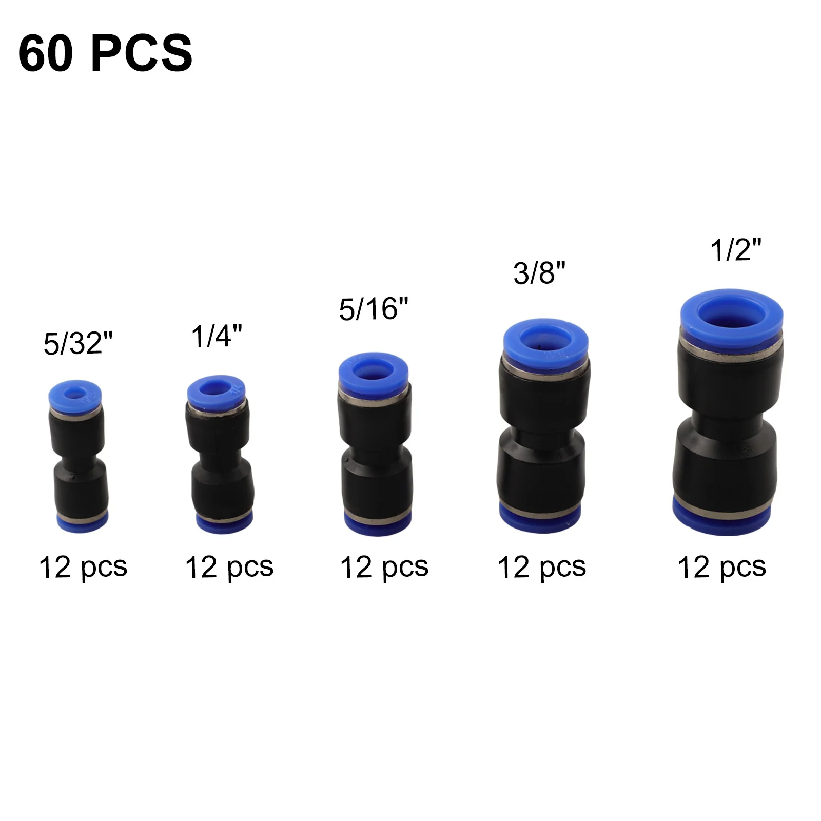 Automatic Industry Fittings Straight for Push Connectors 20x13x4cm Pneumatic Push Fittings Easy Removal Model 4mm To 12mm