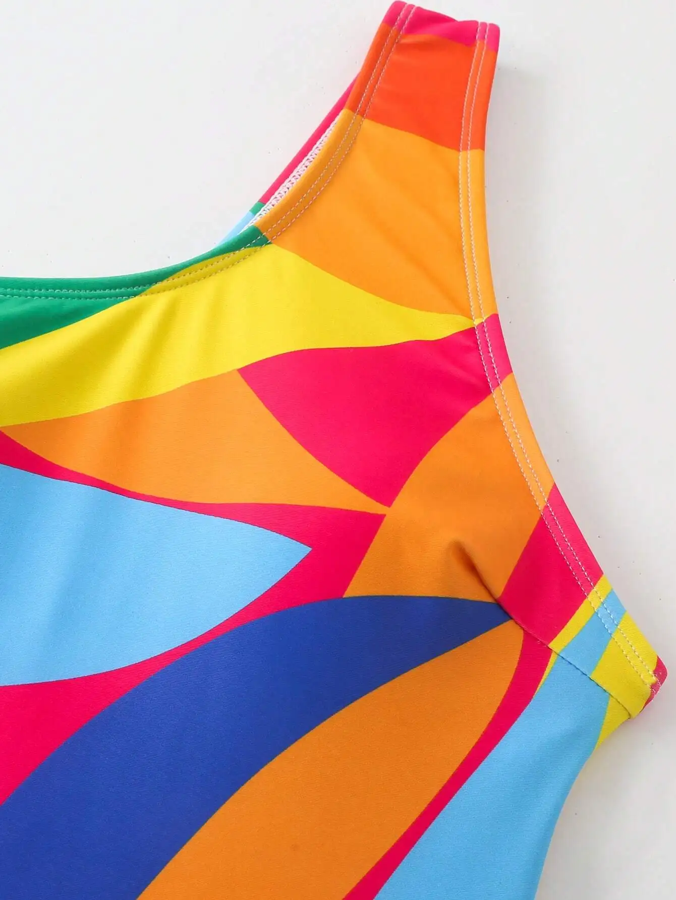 

One Shoulder Monokini Swimsuit With Tie Front Swim Skirt Set Summer Beachwear