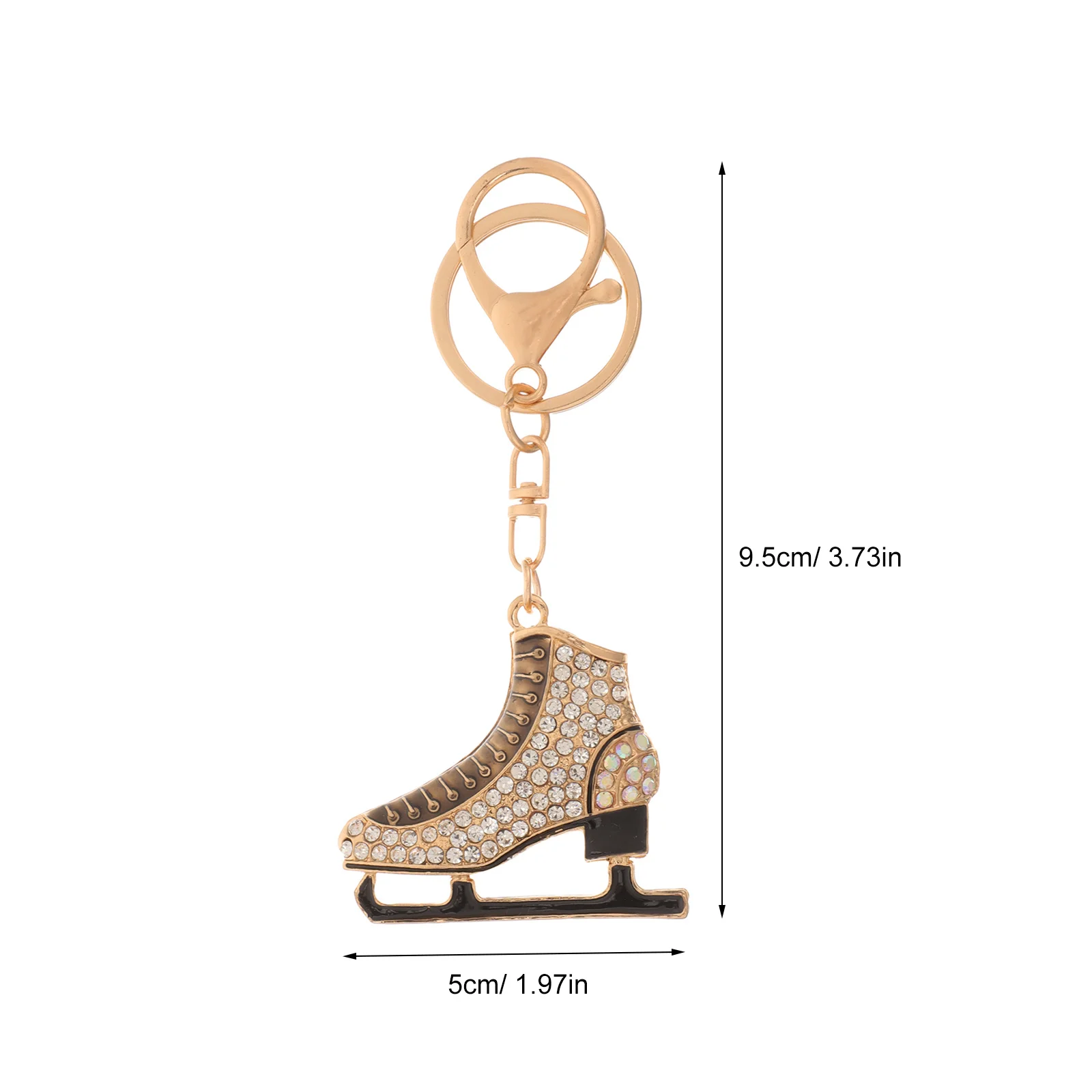 Rhinestone Skating Keychain Creative Metal Key Ring For Women Bag Charm Pendant Decorative Bike Keyring Hanging Skating Charm
