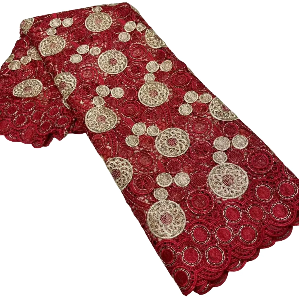 

Гипюровая водяная веревка, кружево и ткань, африканский нигерийский шнур, растворимая кружевная ткань, шитье, женские вечерние платья, высокое качество, 5 ярдов WF