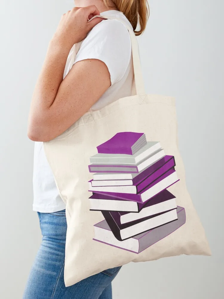 

Ace Pride Stacked Books Design Tote Bag sac pour femme female bag Shopper bag tote screen