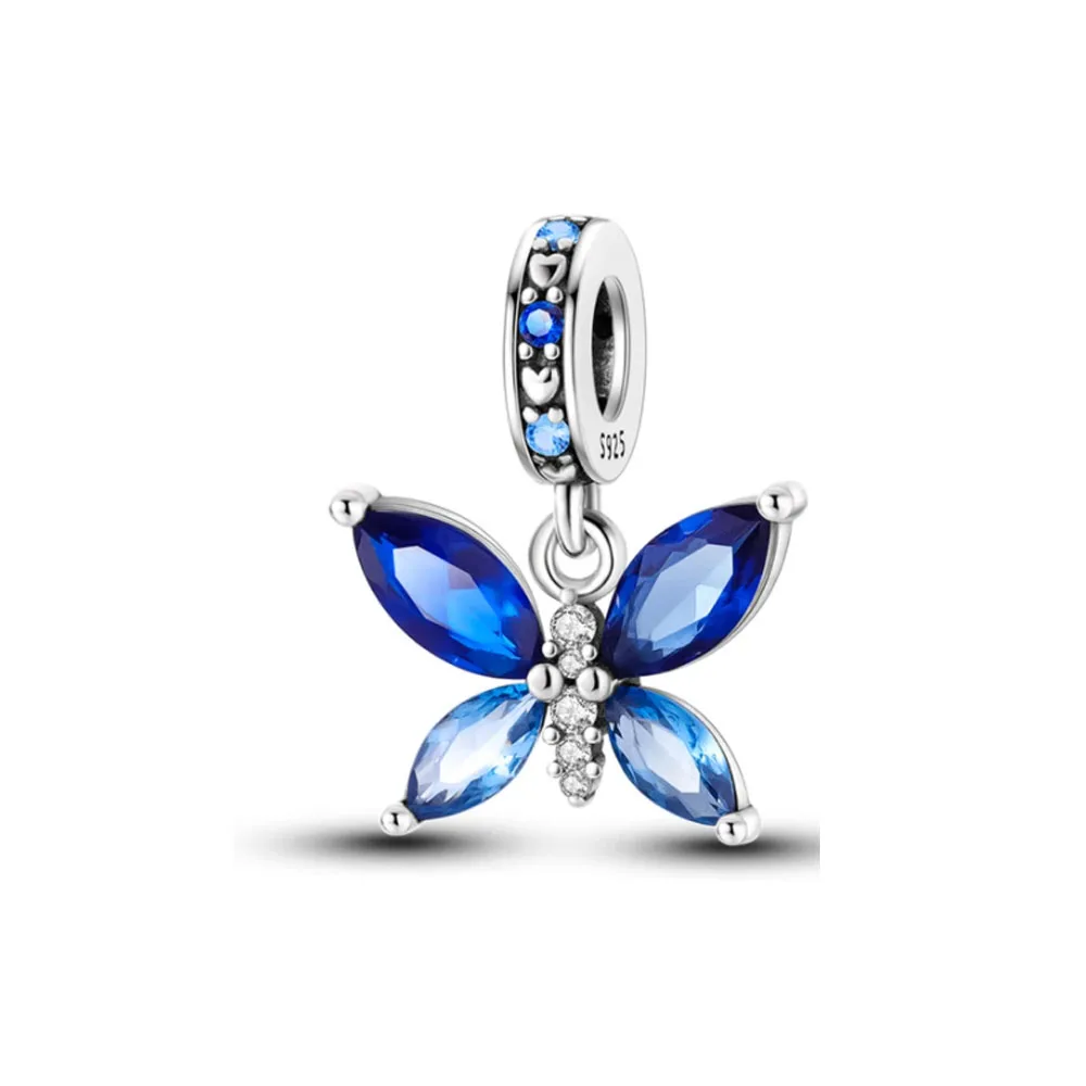 European 925 Fashion Blue Guardian Eye Palm Pendant fit Original Bracelet Pendant, Self designed Jewelry Gifts for Women