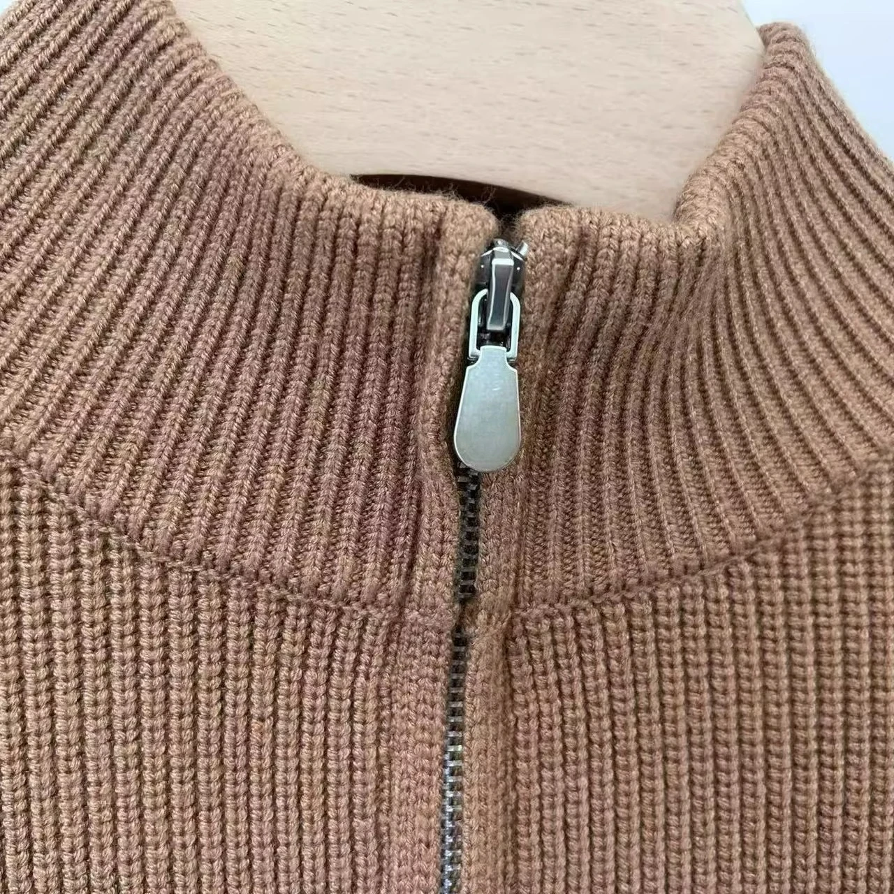Italy BC men's autumn and winter new old money wind knitted sweater men's half zipper stand-up collar wool long-sleeved sweater