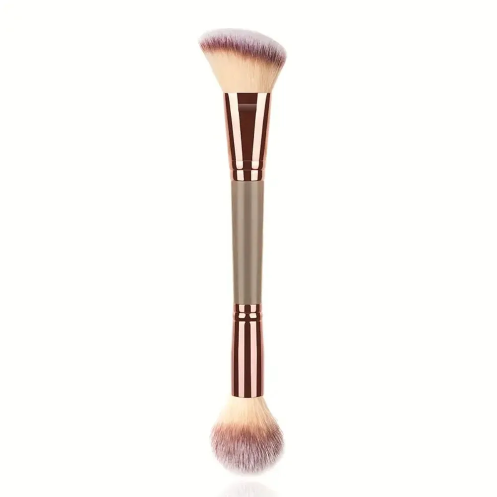 1Pc 2in1 Contour Blush Brush Setole in nylon morbido Manico in ABS per tutti i tipi di pelle Viso Guancia Trucco Kit di strumenti professionali in polvere