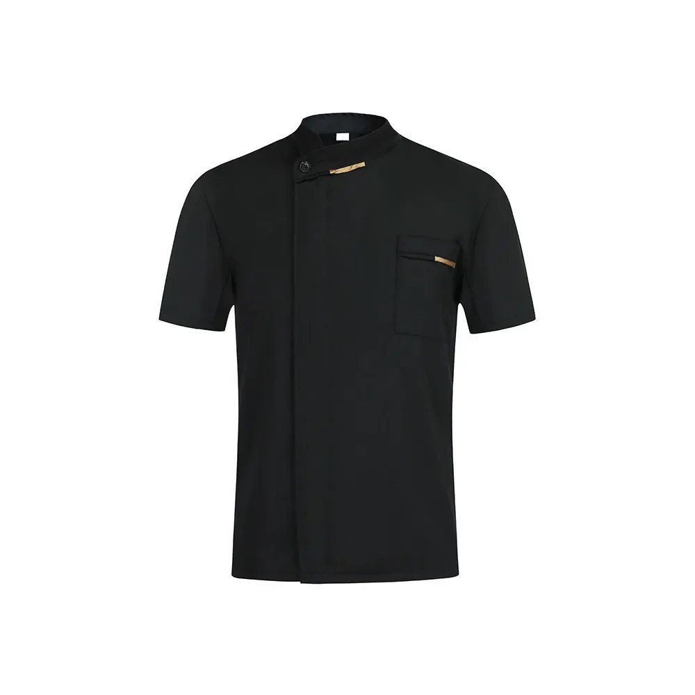 Chef Jacket for Men Women Short Sleeve Cook T-shirt Bakery Restaurant Waiter Uniform Top Hotel Kitchen Clothes Catering Workwear