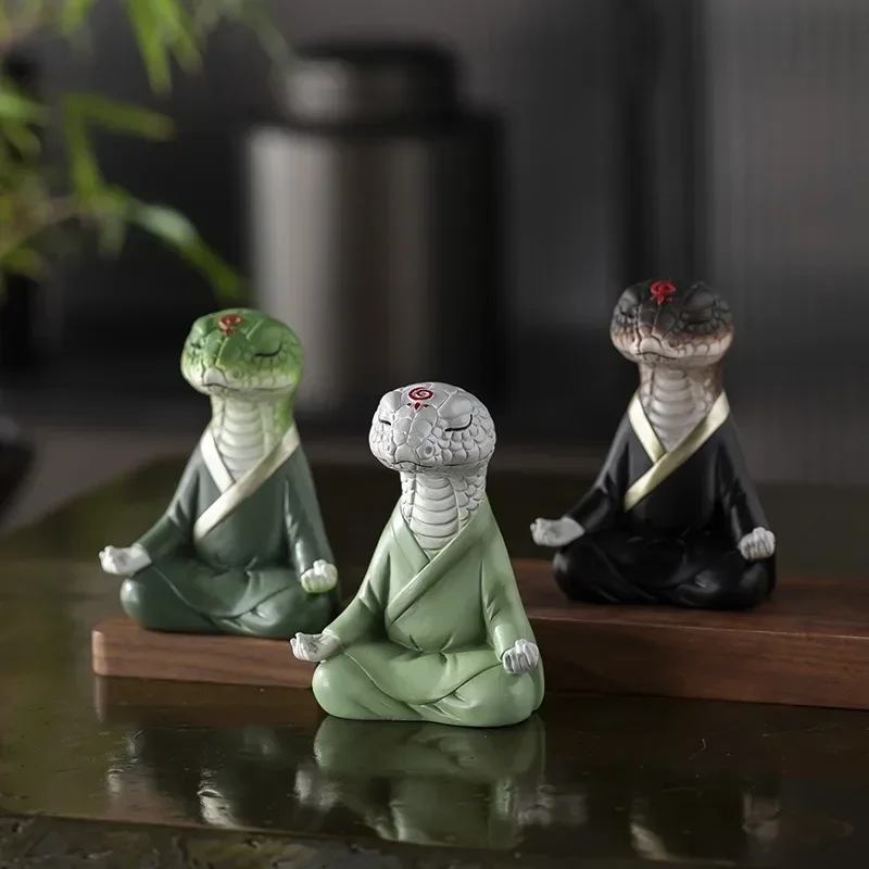Zen Snake Ornaments for The Year of Birth Desktop Luck Car Decoration Gifts Python Mascot