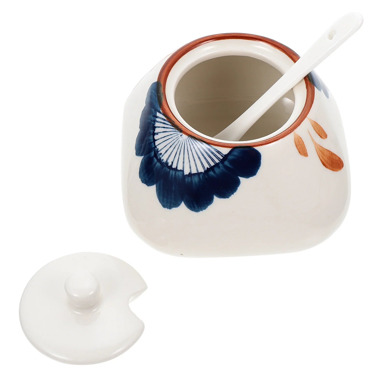 1Set Sauce Jar Ceramic Container Large Mouth Kitchen Seasoning Storage Jar for Sugar Salt Chili Multipurpose