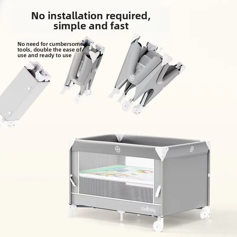 سرير أطفال متعدد الوظائف قابل للطي، سرير محمول لحديثي الولادة، سرير أطفال قابل للتعديل، سرير نوم مريح، تصميم ممرضة #4