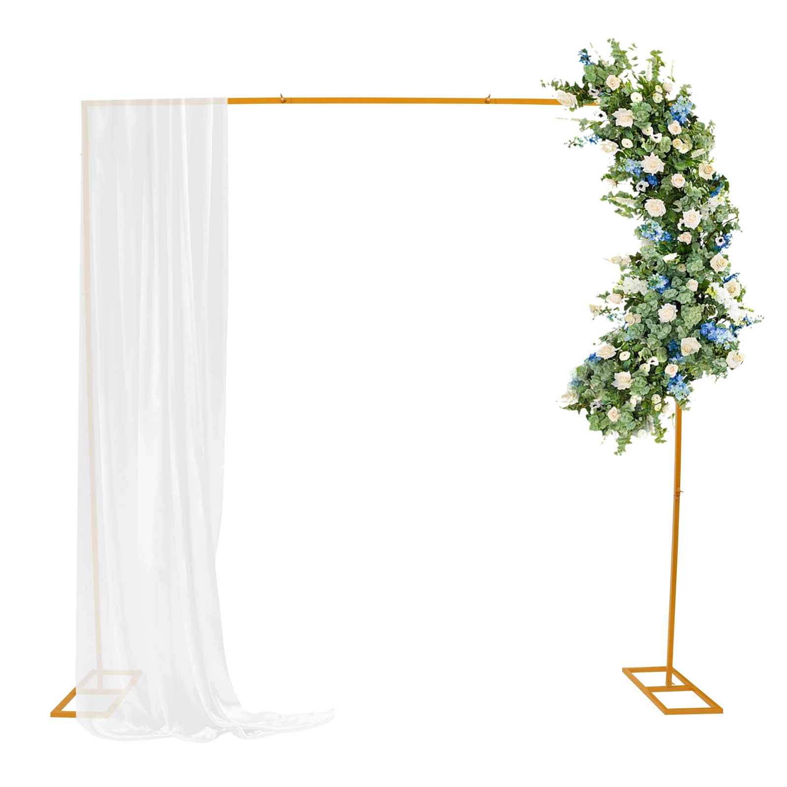 Wedding Arch, Welded Metal Arch, Load-bearing Arch with Wing Nuts for Photo Studio Use, Adjustable Pole Frame for Holiday Party Ornament