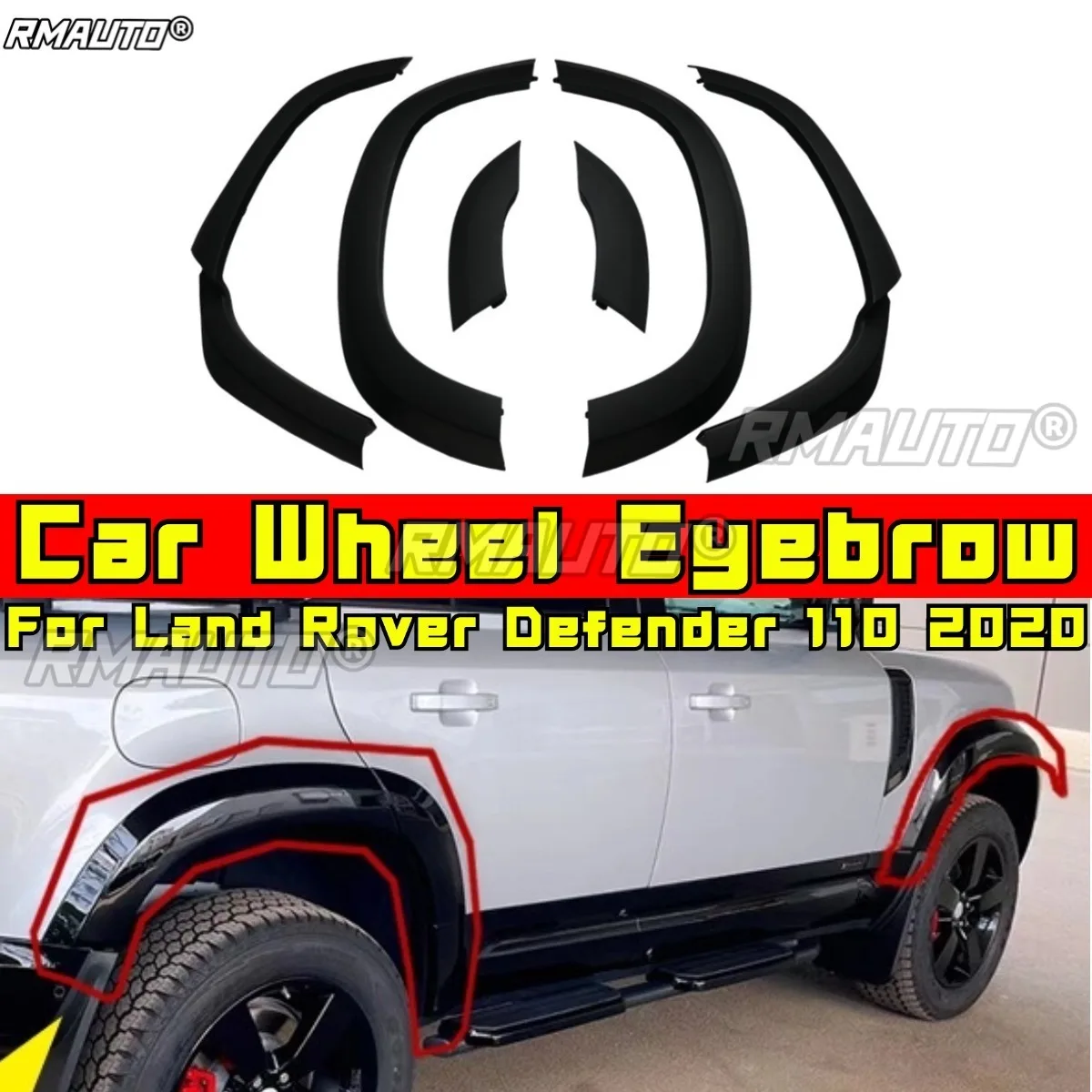 

For Land Rover Defender 110 2020 Car Accessories Car Wheel Eyebrow Trim Molding Exterior Fender Mudguard Flap Splash Arches