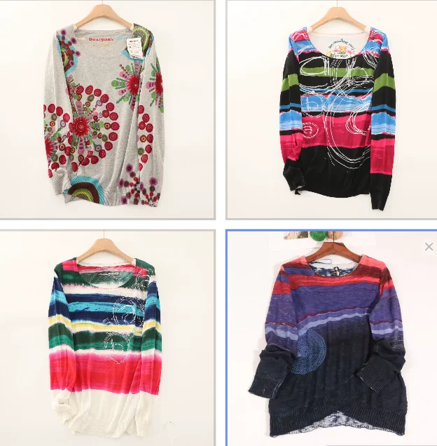

Foreign trade original single Spanish new crew-neck pullover sweater sweater