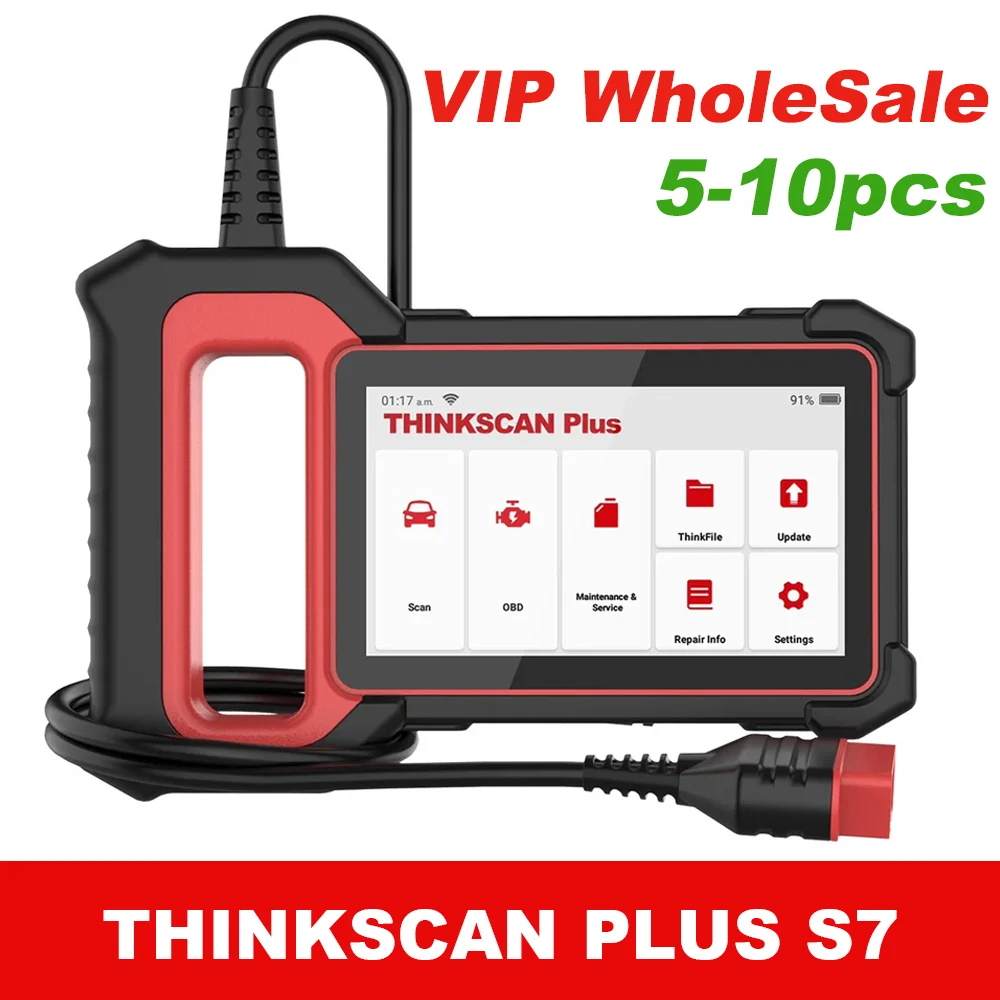 Wholesale 5-10pcs THINKCAR THINKSCAN Plus S7 OBD2 Scanner Diagnostic Tool 7 System 5 Reset Auto Code Reader Lifetime Free Update
