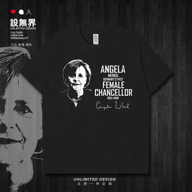 Célébrité Angela Dorothea Merkel Chancellor allemand politique nouveaux hauts t-shirt à manches courtes vêtements hommes coton été décontracté 01