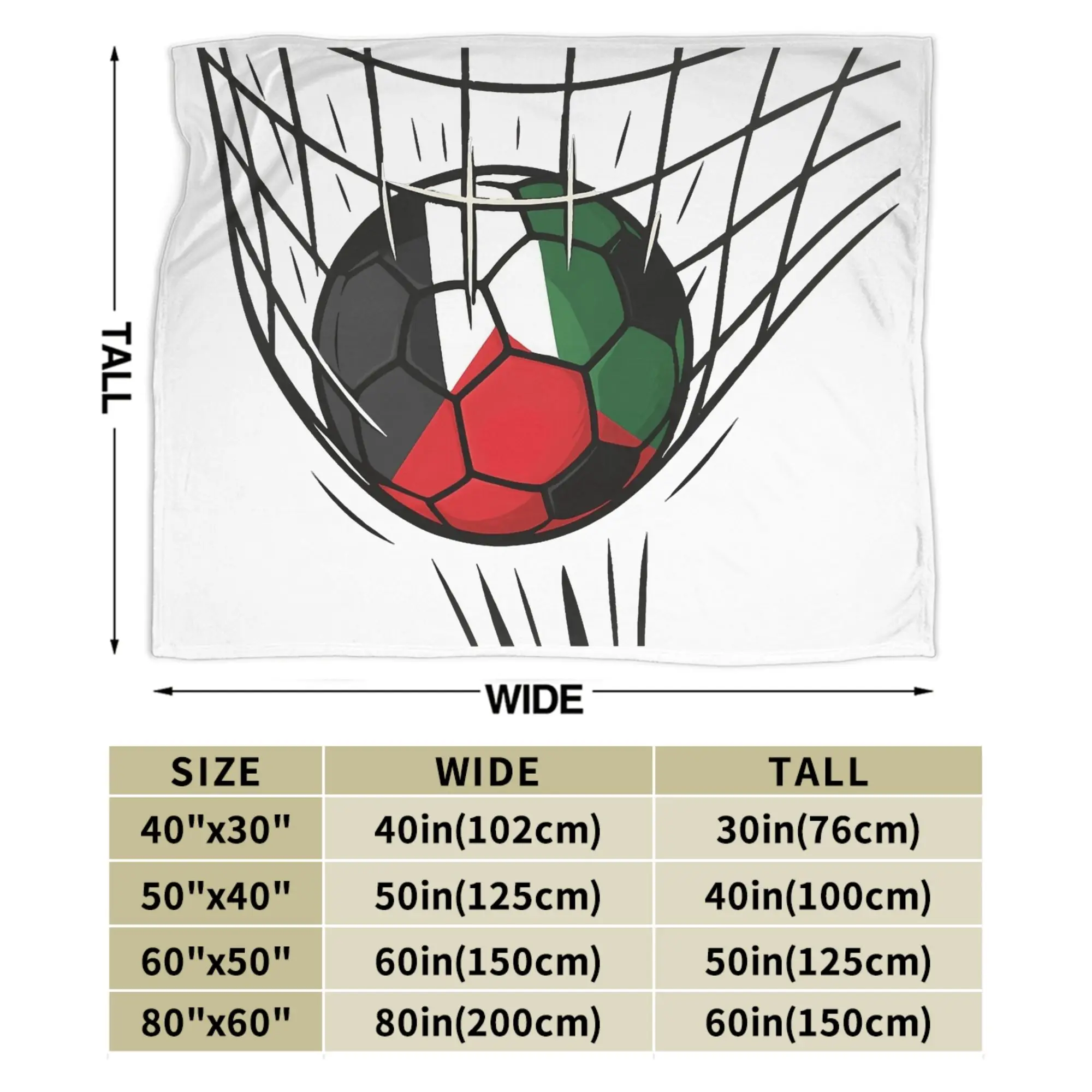 Palestinian Flag Soccer Plush Blankets Child  Flannel Throw Blanket For Outdoor Warm Customized Quality Bedspread Birthday Gift
