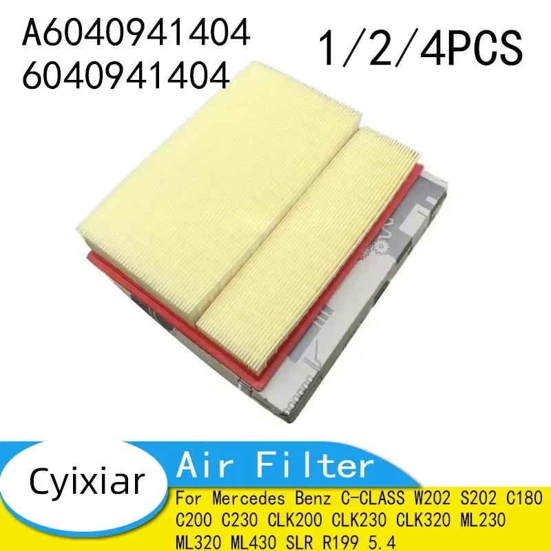 A6040941404 Air Filter for Mercedes Benz C-CLASS W202 S202 C180 C200 C230 CLK200 CLK230 CLK320 ML230 ML320 ML430 SLR R199 5.4