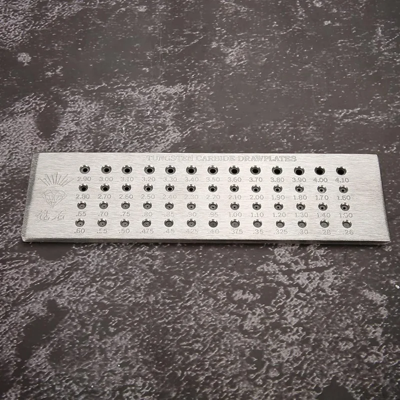 ABSU 52 ثقوب مستديرة سلك رسم لوحة 0.26-4.10 مللي متر سلك كربيد التنغستن لوحة سحب لصنع المجوهرات