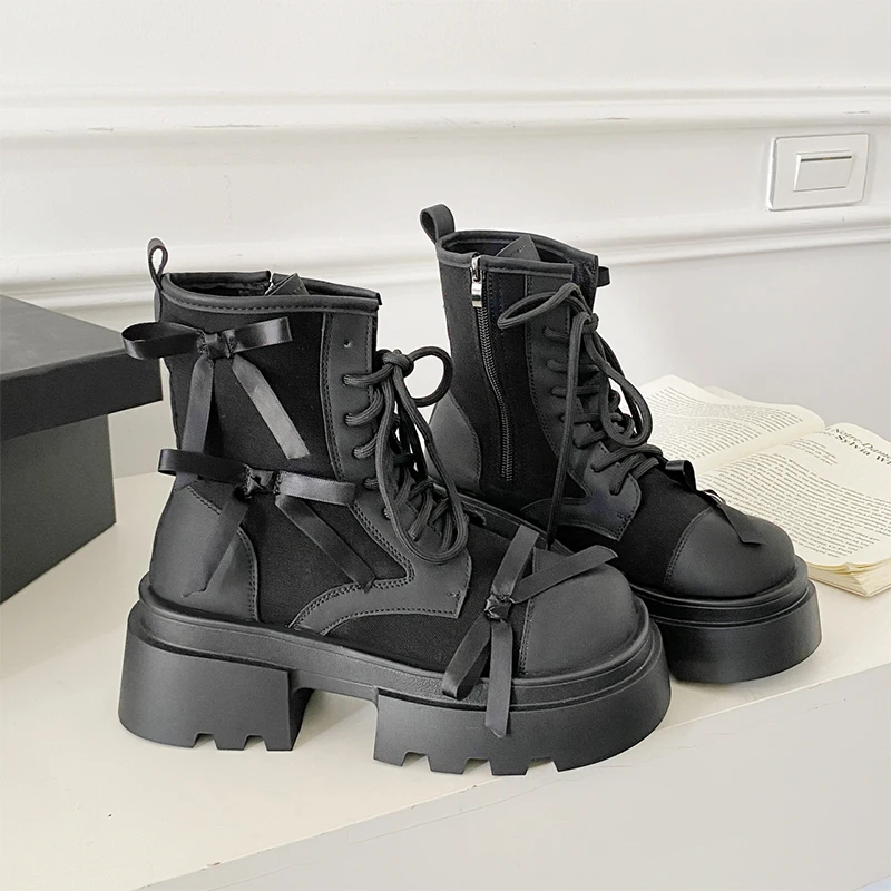 منصة النساء حذاء من الجلد الشقق القوس أحذية أنيقة مصمم أحذية رياضية امرأة عادية 2025 فستان الشتاء الجديد Mujer تشيلسي بوتاس #5