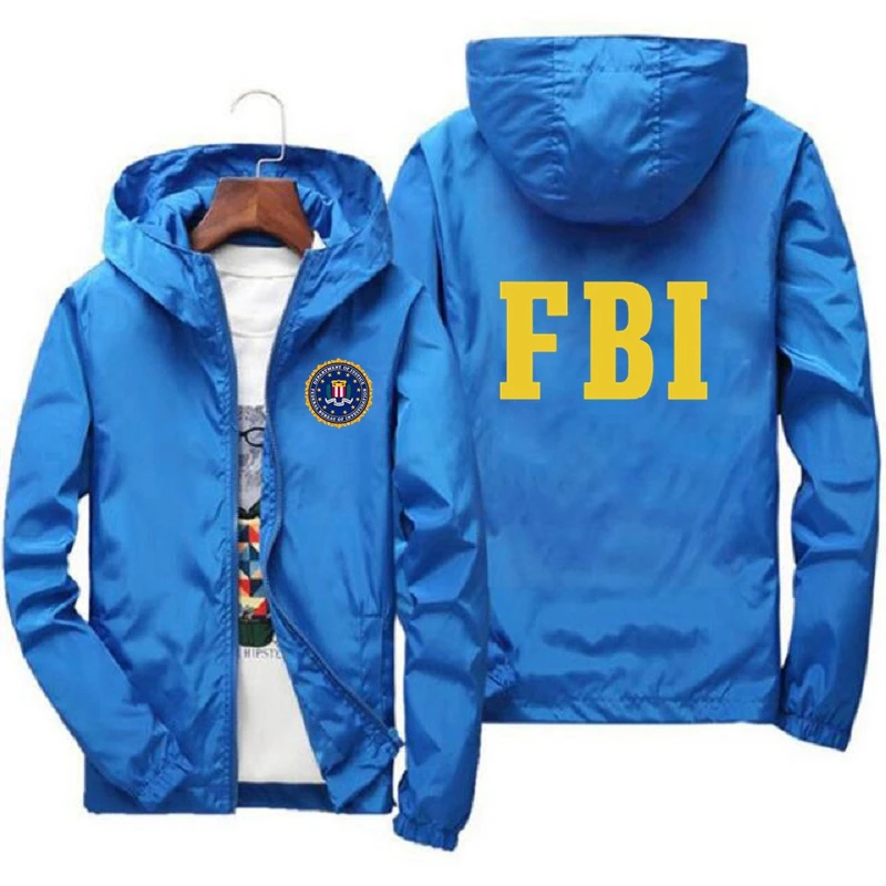 Fashion Zipper Men Women Hoodies Jacket FBI Print Sport Hip Hop Casual Zip Up Unisex Long Sleeve Hoodie Jacket Coat Top 7XL