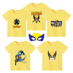 Wolverine Disney Marvel Kids Boys T-shirt Summer Movie Cartoon Print Children's Tees Cotton Cute Tee Shirt Short Sleeve Clothing