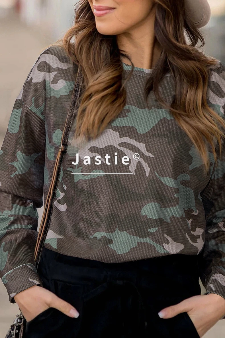 

Женская камуфляжная сетчатая блузка с длинным рукавом и круглым вырезом, повседневный многослойный топ на весну/лето, острые/шикарные наряды, женские топы в стиле ретро