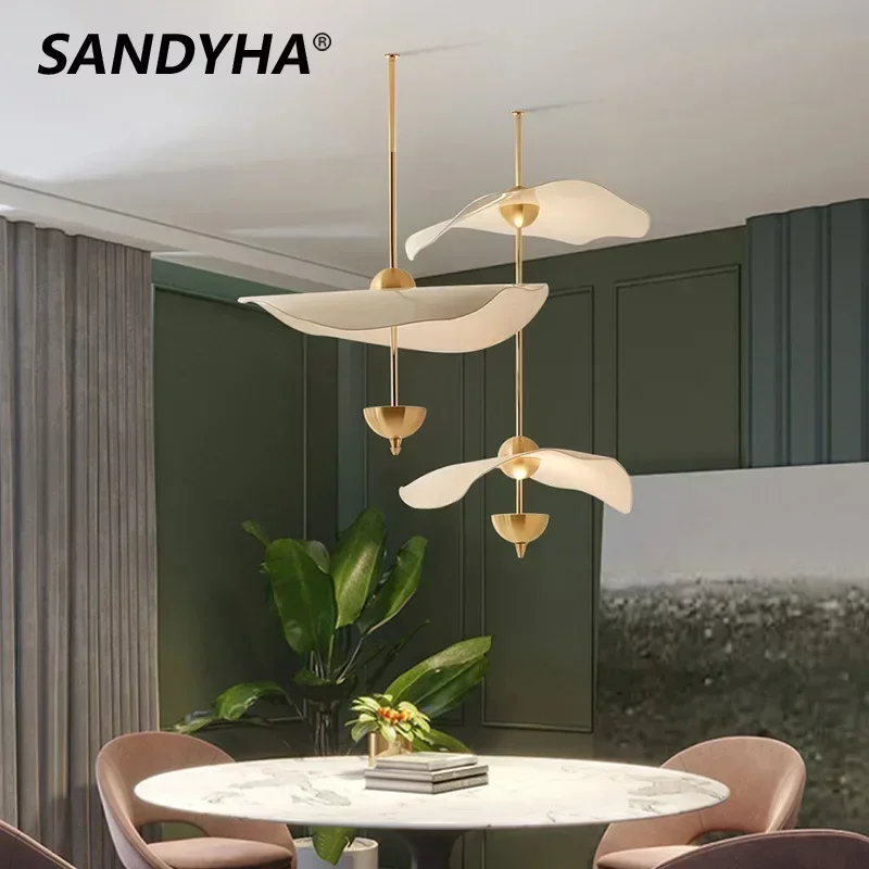 

Modern Led Lamp Ceiling Light Fixtures Lotus Shaped Acrylic Lampshade Living Room Dining Kitchen Island Counter Decoration Home