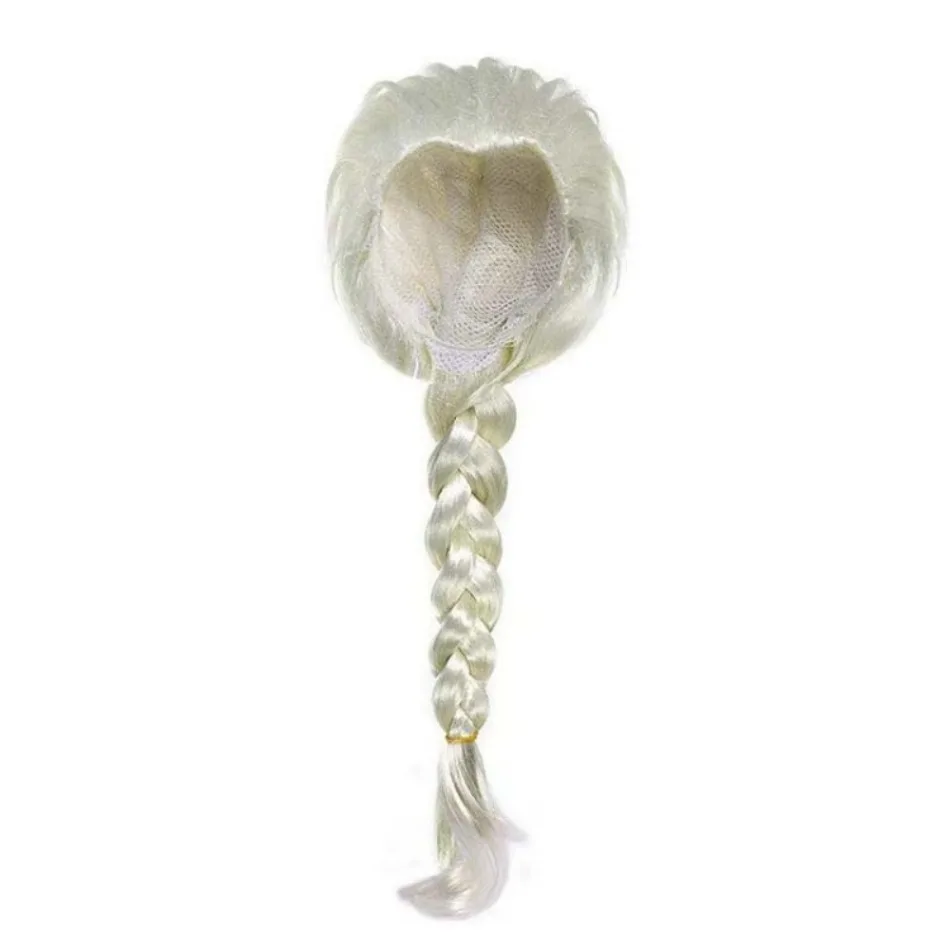 Peluca de Elsa para niñas, pelo rubio de reina de las Nieves, Cosplay para niños, Halloween, Carnaval, Purim, mascarada, accesorios para el cabello