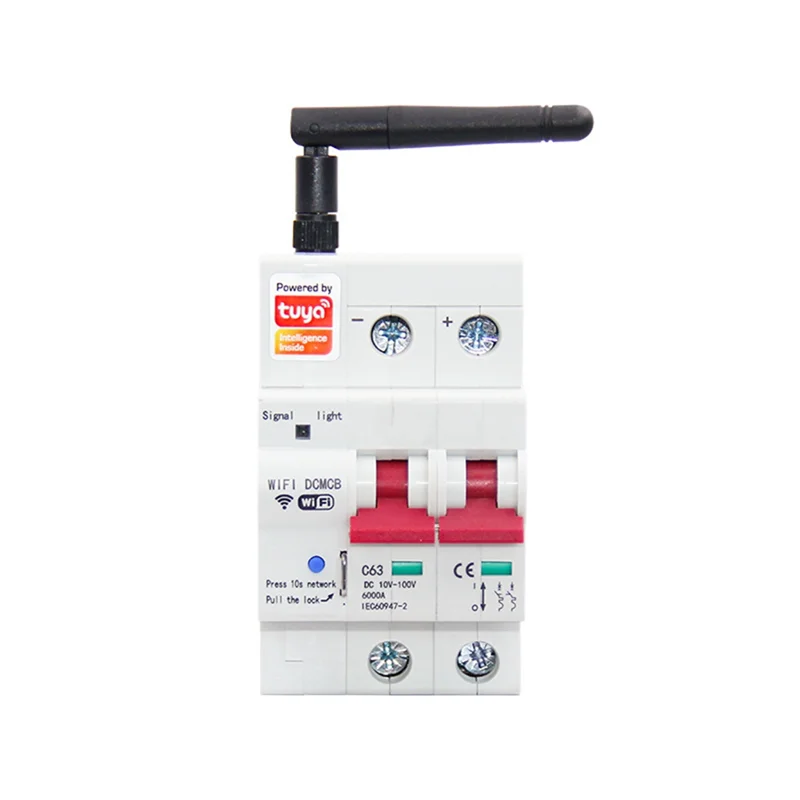

SOFT-Smart 2P DC Circuit Breaker 63A With Wifi And APP Control, DC100-100V, Short-Circuit Protected Air Switch
