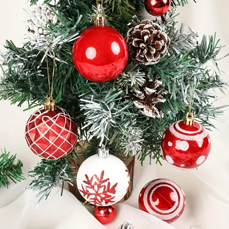Plastic Electroplated Christmas Ball OrnamentsGlossy Hand-Painted Unique Shape for Holiday PartyChristmas Tree HomeHanging Decor