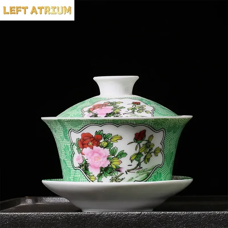 

Китайская ручная роспись керамическая чайная чашка Гавань ручной работы Чайная супница Аксессуары для чайной посуды Бытовая посуда для напитков Персональная одинарная чашка 240 мл