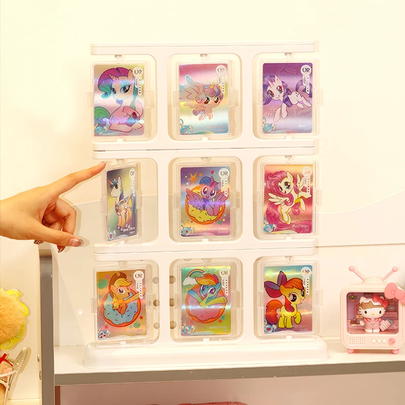 360° Rotatable Double-sided Photocard Display Stand, Stackable Multi-layer Dustproof Desktop Holder for Kpop Anime Cards
