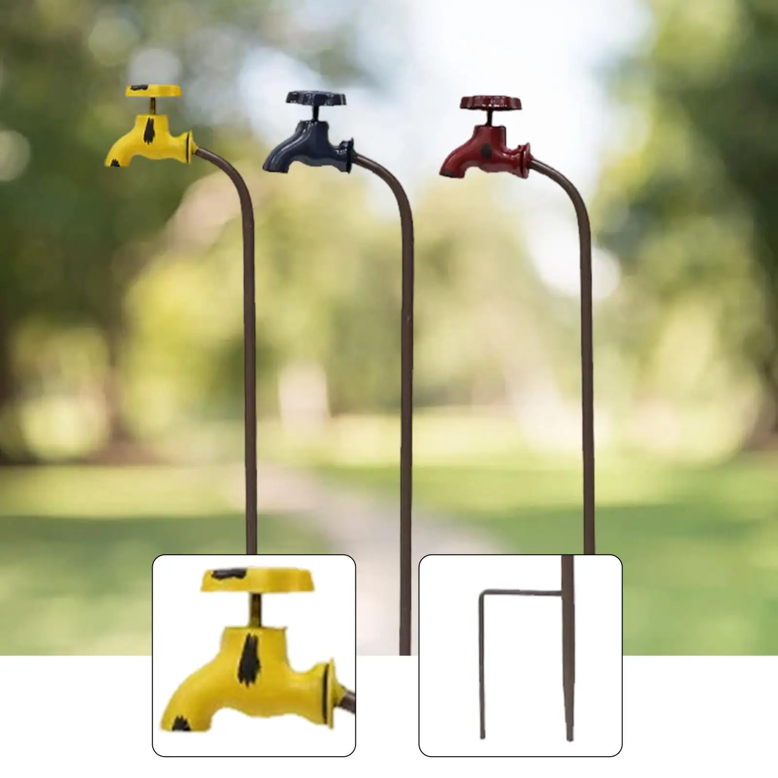 

Garden Faucet Stake Pastoral Stylish Yard Art for Patio Pot Terrace Outdoor