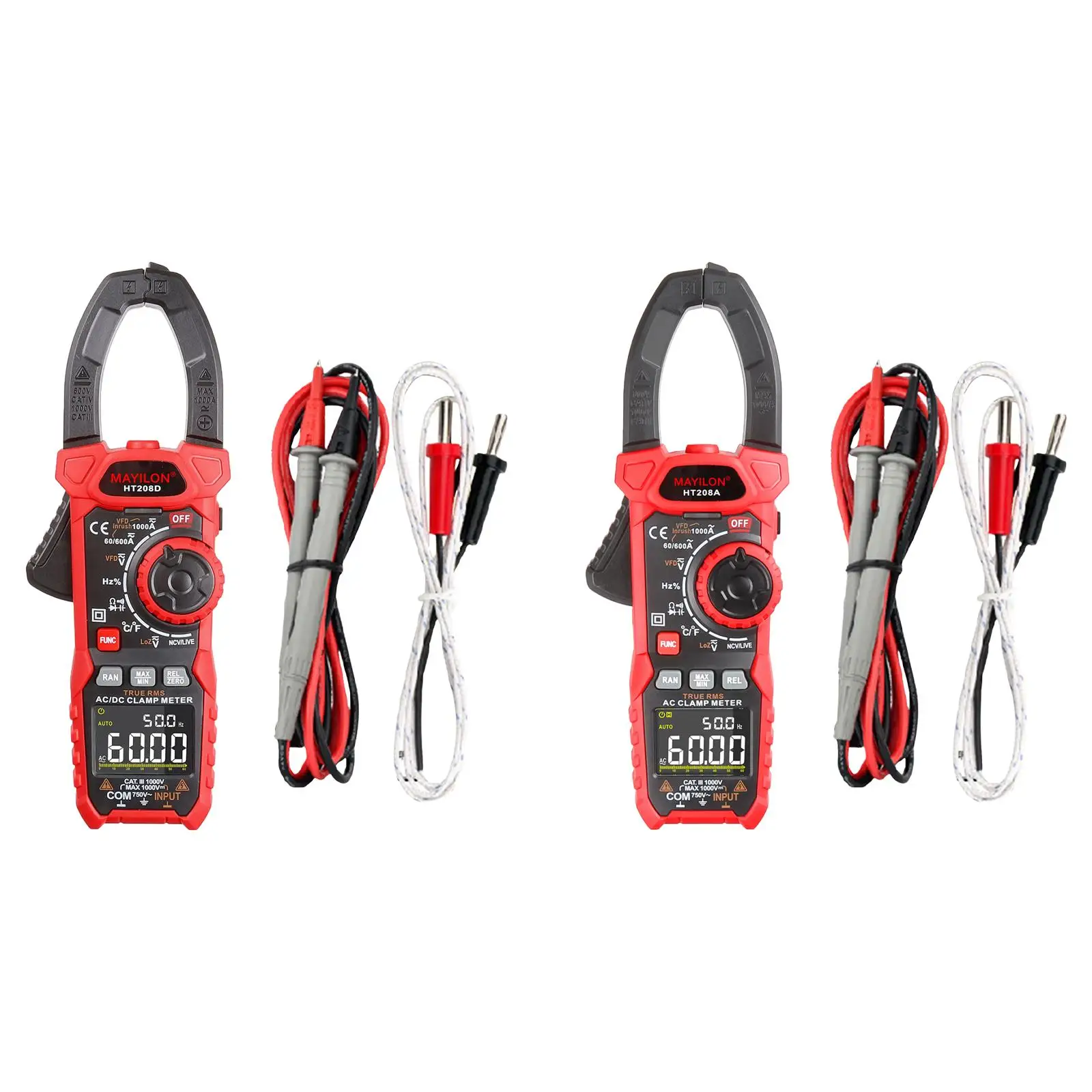 hand held clamp meter resistencia de corrente 6000 contagens medida t rms voltage tester voltimetro ht208d ht208a 01