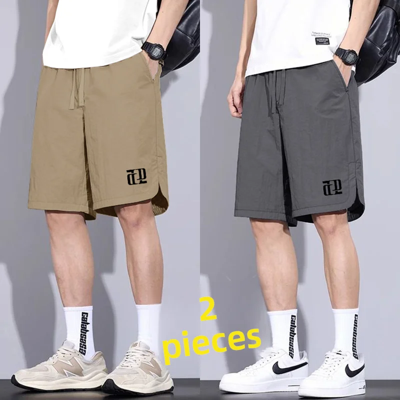 

Quick Dry Ice Silk Men's Shorts Summer Outdoor Wear Thin Five-Quarter Casual Sports Shorts American Style City Walk Polyester...