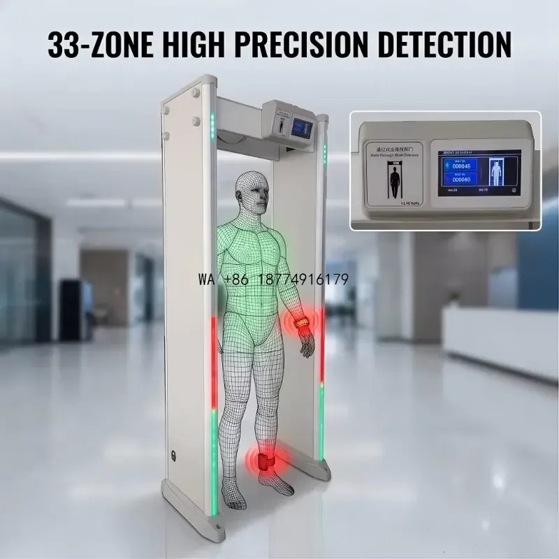 wmwmnu Walk Through Security Scanner Body Detector Gate Metal Archway Walkthrough Inspection Door Frame Detection SystemOEM