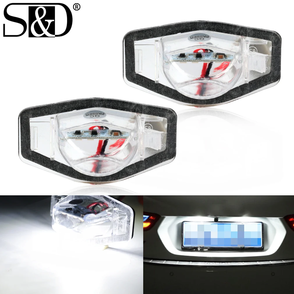 2Pcs Canbus 18SMD LED Number License Plate Light For Honda Jazz Odyssey Stream Insight CRV FRV HR-V Crosstour 5D DXY Auto Lamp