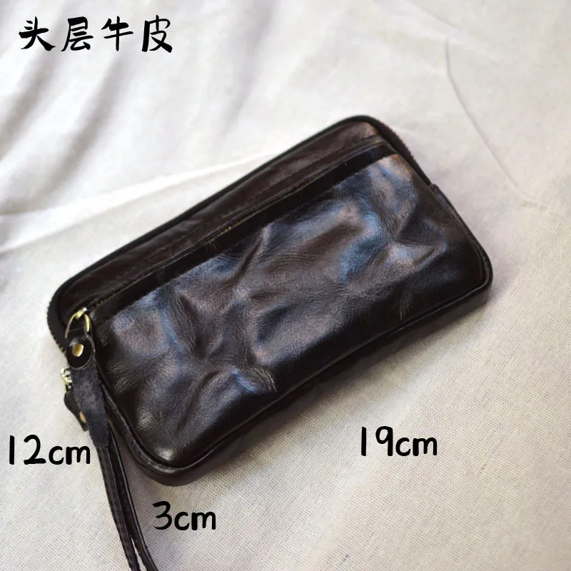 AETOO Vintage leather women\'s purse Hand wrap Plant tanned top layer cowhide large capacity mobile phone bag Fashion portable st