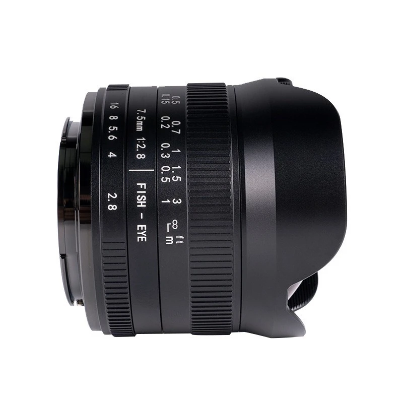 

7.5Mm f2.8II ultra-wide-angle fisheye micro-single lens is suitable for Fuji M43 half-frame size second generation