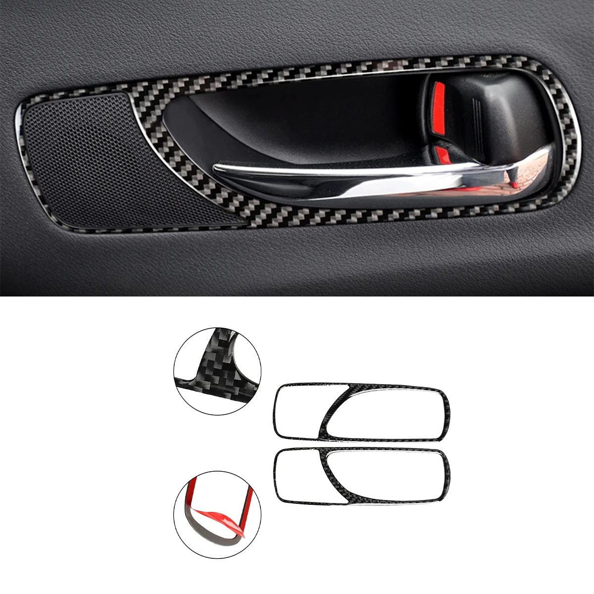 

For Lexus IS IS250 300 350C 2006 2007 2008 2009 2010 2011 2012 Car Real Carbon Fiber Rear Door Handle Interior Sticker
