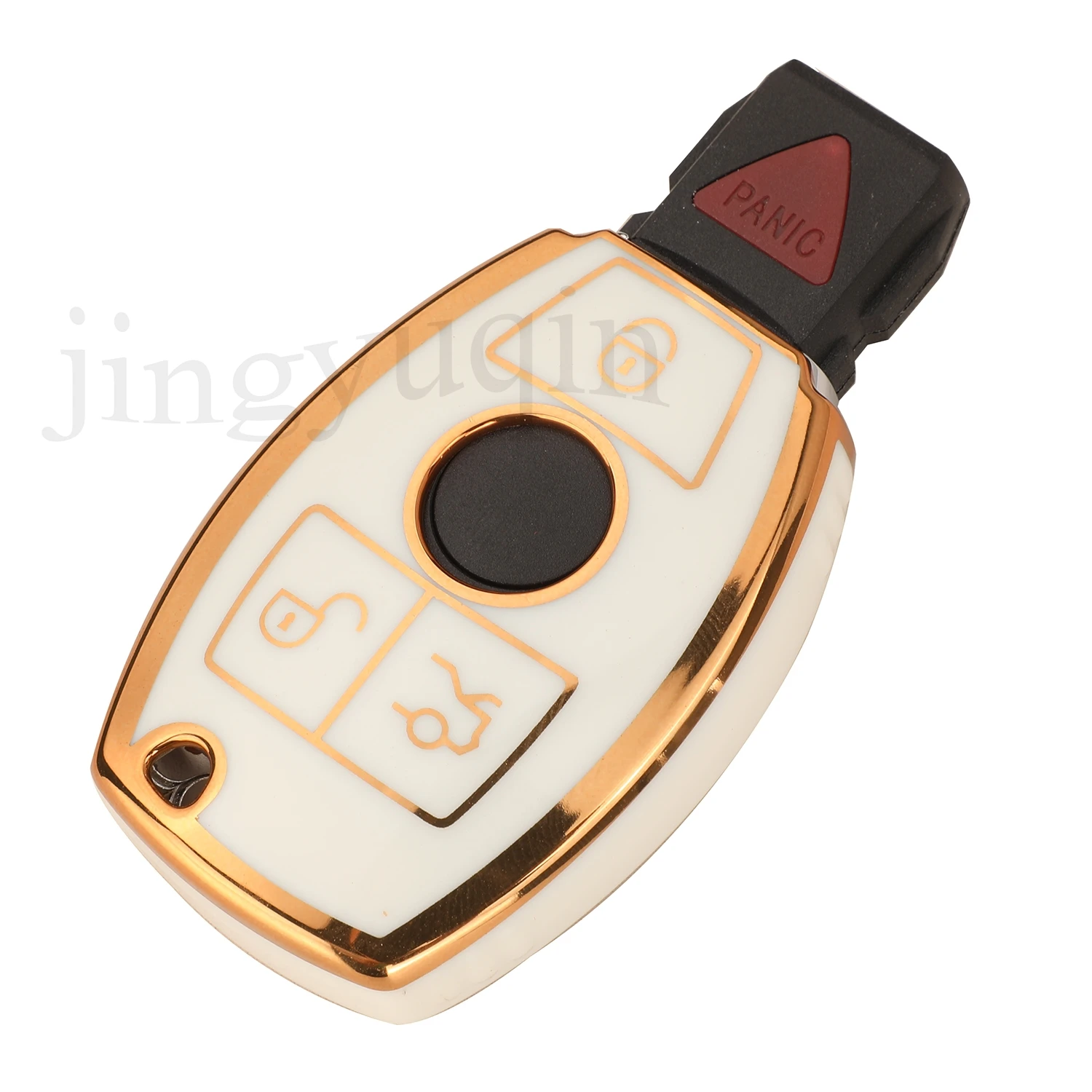 Jingyuqin casing kunci mobil TPU lembut, aksesori sarung kunci mobil Mercedes Benz A B C S CLA CLS GLA GLC GLE W212 S212 E300 3