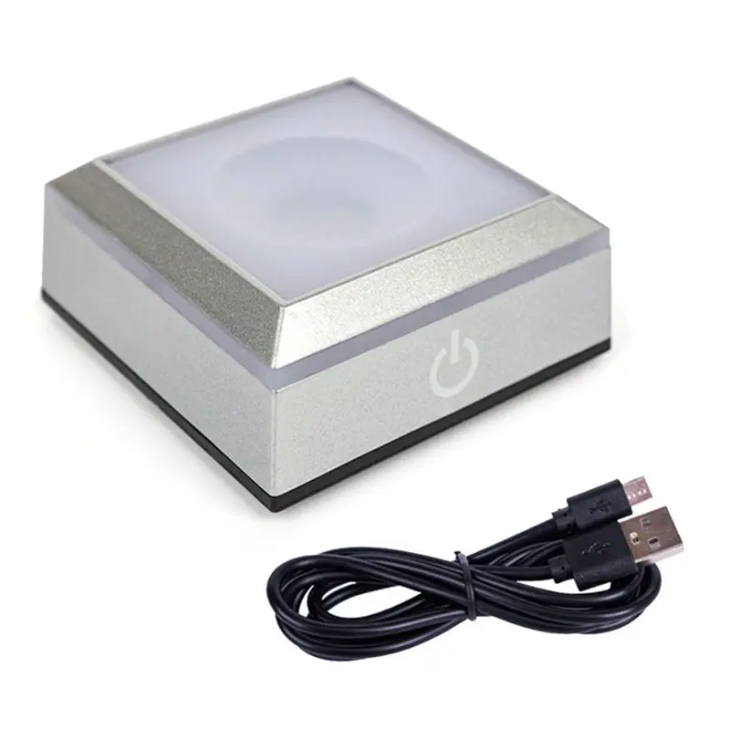 

Новая подставка для светодиодной лампы с внутренней гравировкой, хрустальный куб, светящаяся основа для хрустального шара