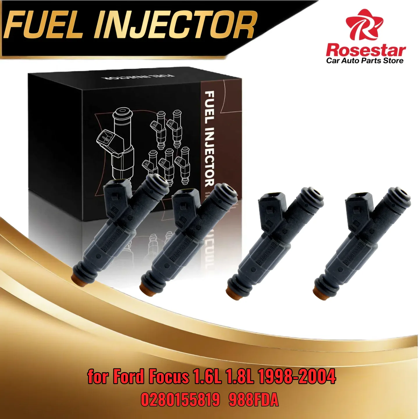 

For Ford Focus 16L 18L 1998 2004 Engine Injector Set 0280155819 988FDA
