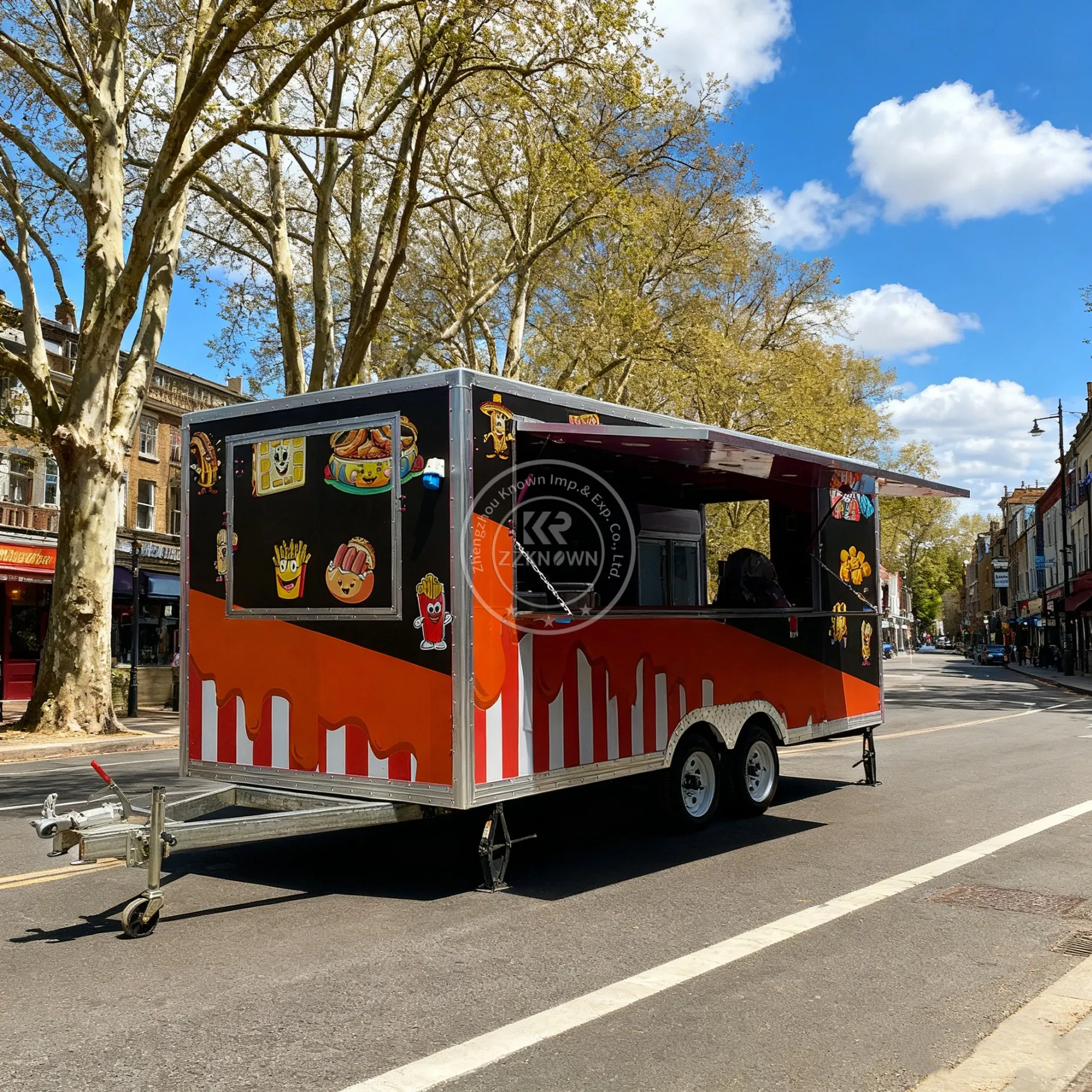 

Factory Price Fully Equipped Restaurant Food Truck Trailer with Full Kitchen Mobile BBQ Food Trailer for Sale