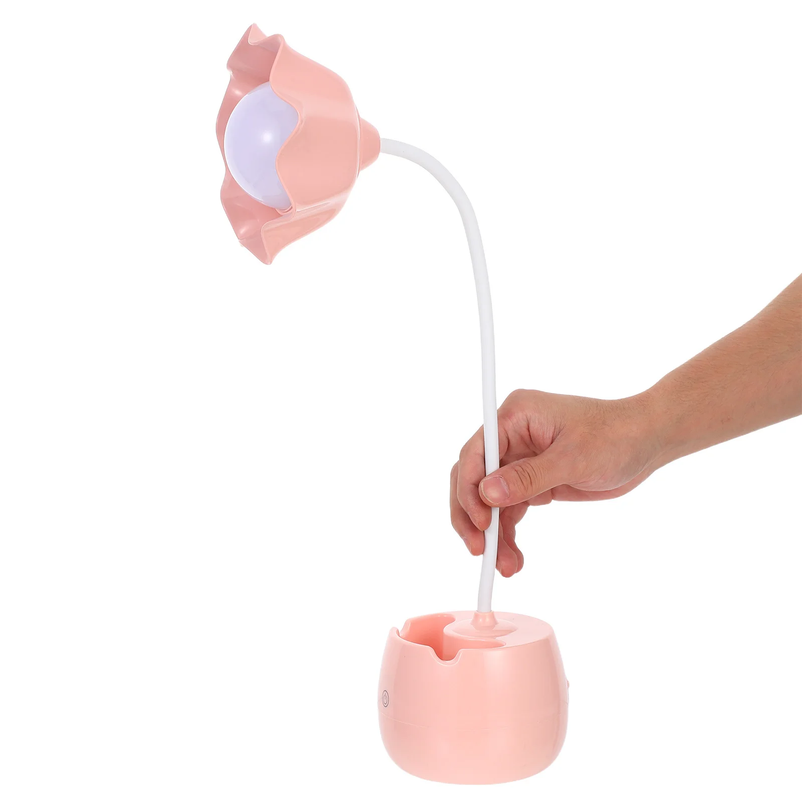 

Pink LED Desk Lamp Flower Design Touch Dimmer Eye Protection Pen Holder for Home Office School Study USB Desk Light