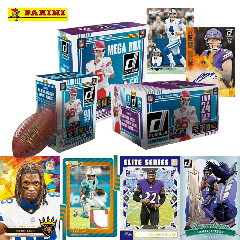 2025 Panini Donruss NPP NFL Football Cards Sealed Mega Box Exclusive Parallel Rated Rookie Downtown Sports Collectible Cards