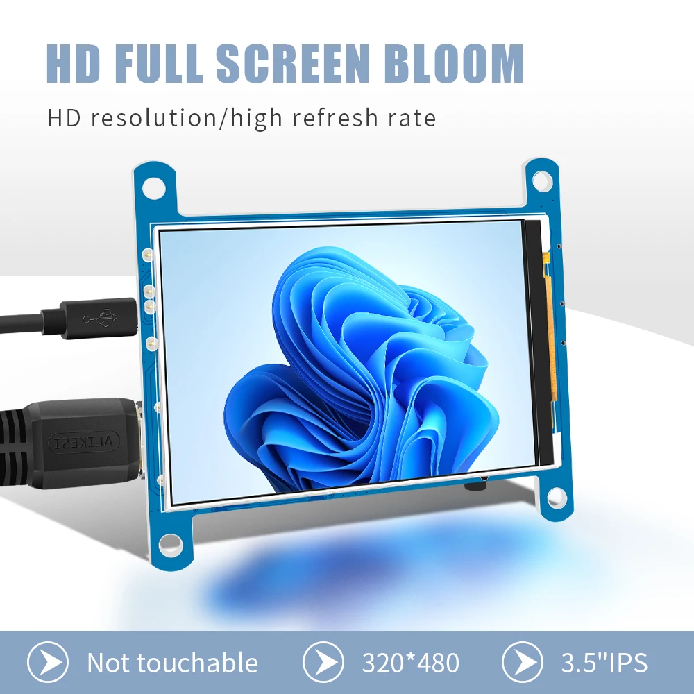 3.5 inch LCD Mini HDMI-Compatible Screen Full hd Portable Monitor hd(h) 320*480 Nontouch Support Raspberry pi PC Gamer