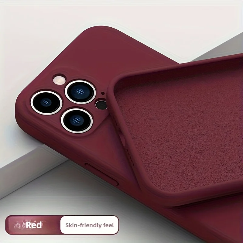 Luxuriöse Eingebaute Flanell Einfarbige Stoßfeste Handyhülle für iPhone 17, 16, 15, 14, 13 Pro Max Weiche TPU Rückseite – Detail 4